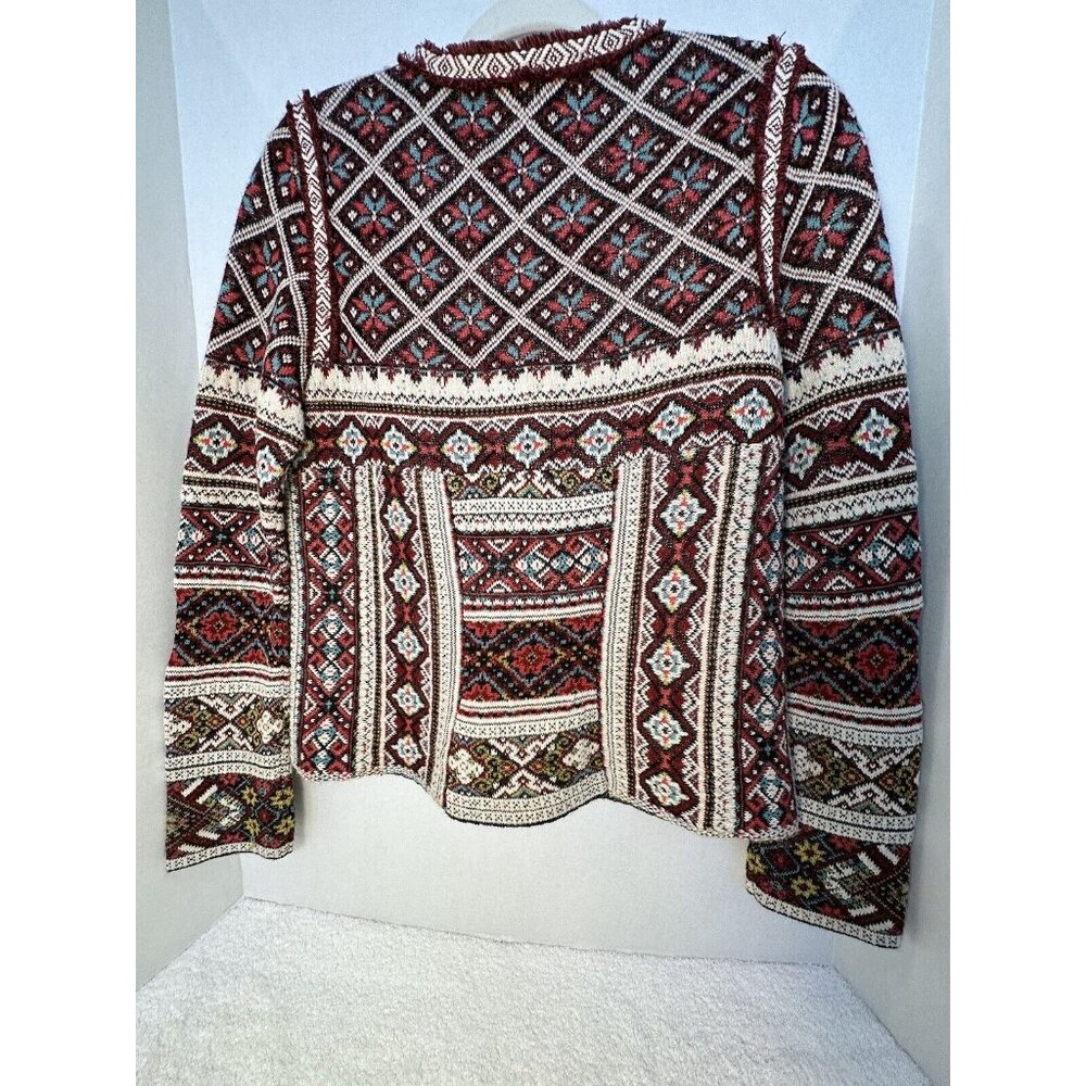 ALDO MARTINS (Anthropologie) Inverness Red Wool/Alpaca Cardigan, Size Small - Picture 2 of 14